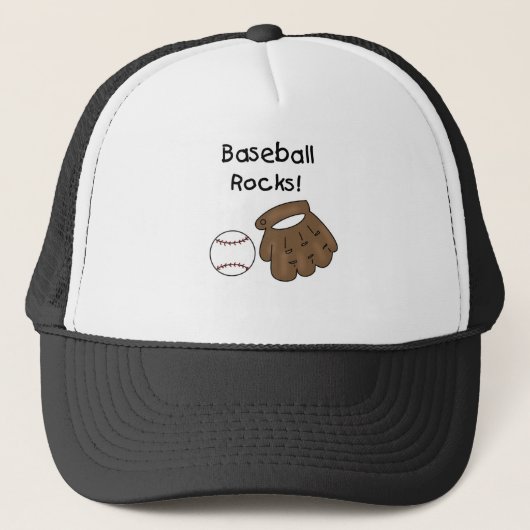 Glove and Ball Baseball Rocks Trucker Pet (Voorkant)