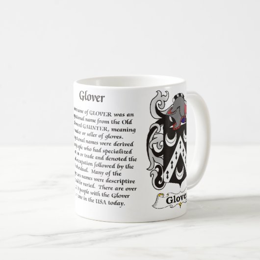 Glover Family Coat of Arms mok (Voorkant rechts)