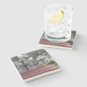 Glover Park Fountain Marietta, Ga. Marble Stone Co Stenen Onderzetter (Zijkant)