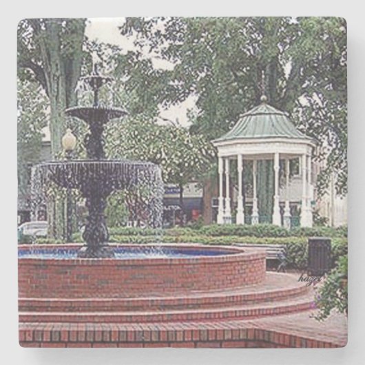 Glover Park Fountain Marietta, Ga. Marble Stone Co Stenen Onderzetter (Voorkant)