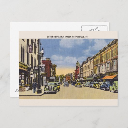  Gloversville New York Briefkaart (Voorkant / Achterkant)