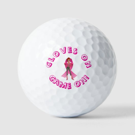 Gloves On, Game On! Breast Cancer Awareness Golfballen (Voorkant)