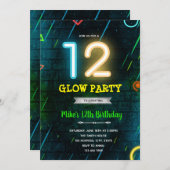 Glow 12-partijuitnodiging kaart (Voorkant / Achterkant)
