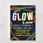 Glow and Jump Birthday Invitation Kaart (Voorkant)