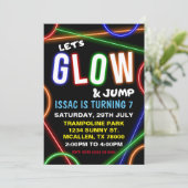 Glow and Jump Birthday Invitation Kaart (Staand voorkant)