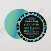 GLOW Aqua Splash Bar Bat Mitzvah uitnodiging (Voorkant / Achterkant)