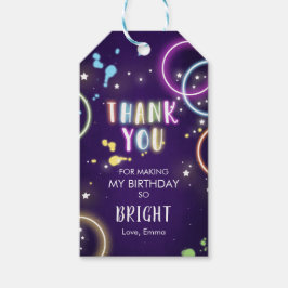 Glow bedankt Neon Birthday Party Girl Favor Cadeaulabel