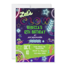 GLOW Birthday Gaming Arcade Party Glow Neon Tiedye