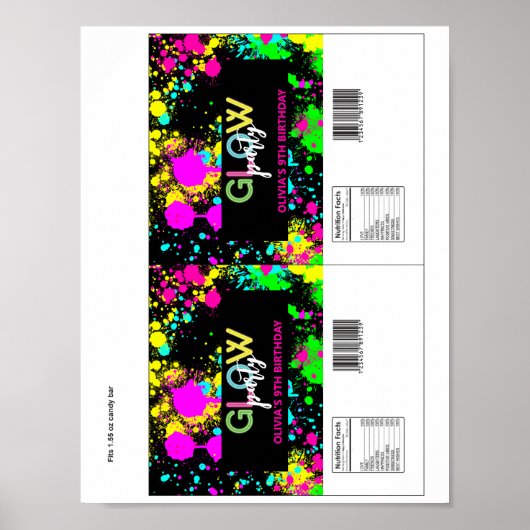 Glow birthday party poster (Voorkant)