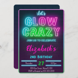 Glow Birthday Uitnodiging