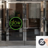 Glow Blowout Bar Voeg Jouw naam Neon Green Black t Raamsticker (Kantoordeur)