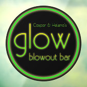 Glow Blowout Bar Voeg Jouw naam Neon Green Black t Raamsticker (Vel 3)