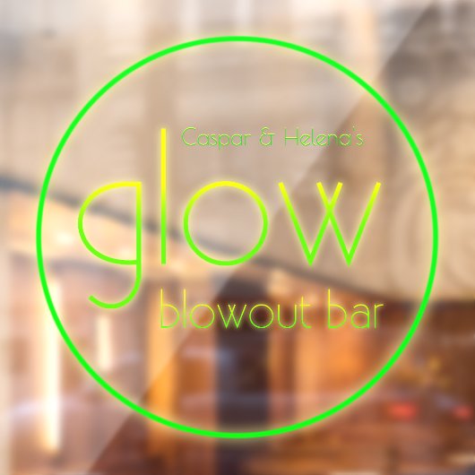 Glow Blowout Bar Voeg Jouw naam Neon Green toe Raamsticker (Vel 2)