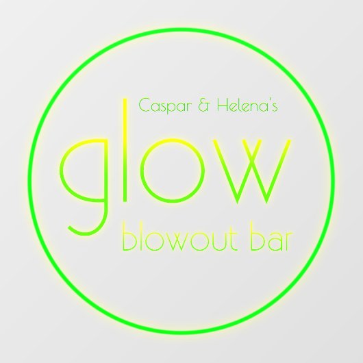 Glow Blowout Bar Voeg Jouw naam Neon Green toe Raamsticker (Vel)