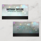 Glow Bokeh | Zwarte textuur trim Visitekaartje (Voorkant / Achterkant)