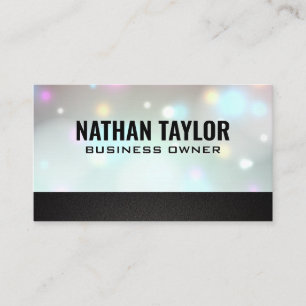 Glow Bokeh   Zwarte textuur trim Visitekaartje