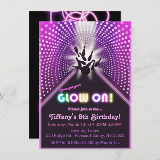 Glow Bowl Party1 Kaart (Voorkant / Achterkant)