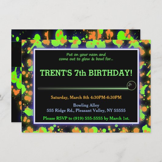 Glow Bowl Splatter Kaart (Voorkant / Achterkant)