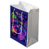 Glow Bowling Tiener Verjaardagsfeestje  Medium Cadeauzakje (Voorkant Gekanteld)