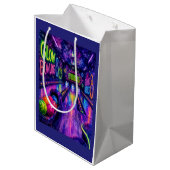 Glow Bowling Tiener Verjaardagsfeestje  Medium Cadeauzakje (Achterkant Gekanteld)
