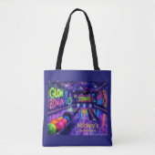 Glow Bowling Tiener Verjaardagsfeestje Tote Bag (Voorkant)
