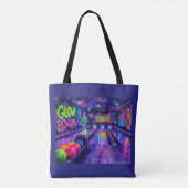 Glow Bowling Tiener Verjaardagsfeestje Tote Bag (Achterkant)