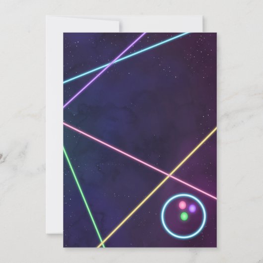 Glow Bowling Verjaardagsfeest Uitnodiging Leuke Kl (Achterkant)