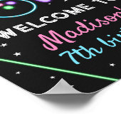 Glow Bowling Welkomstbord Verjaardagsfeestje Poster (Hoek)