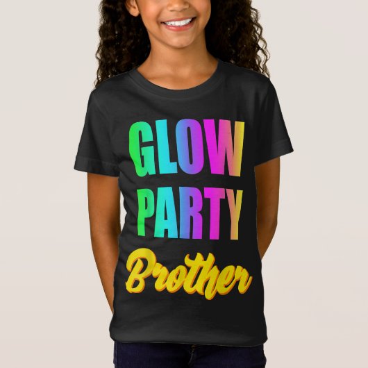 Glow Brother Retro 80s Birthday Party Group Gift T-shirt (Voorkant)