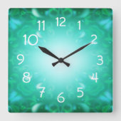 Glow Bubbles Vierkante Klok (Voorkant)