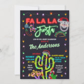 Glow Cactus Mexican Fiesta Holiday Party Kaart (Voorkant)