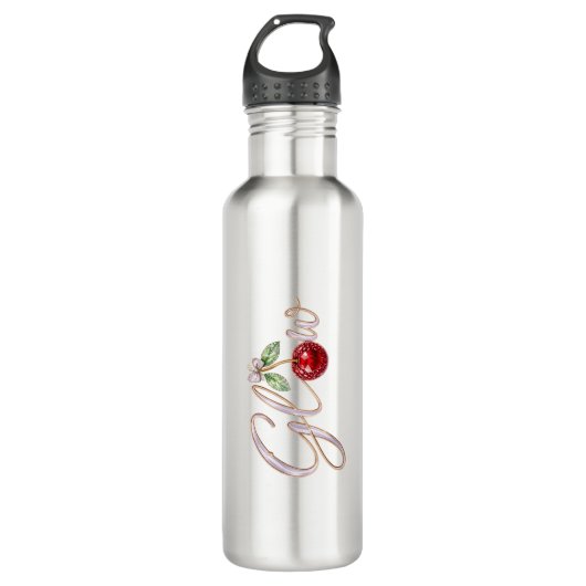 Glow Cherry – Glam Water Bottle Waterfles (Voorkant)