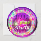 Glow Circles & Stars Uitnodigingen voor verjaardag (Voorkant)