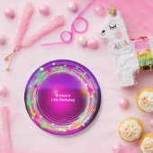 Glow Circles & Stars Verjaardagsfeest Borden Papieren Bordje (Feest)