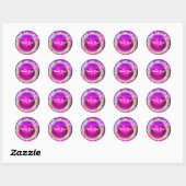 Glow Circles & Stars Verjaardagsfeestje Favor Stic Ronde Sticker (Vel)