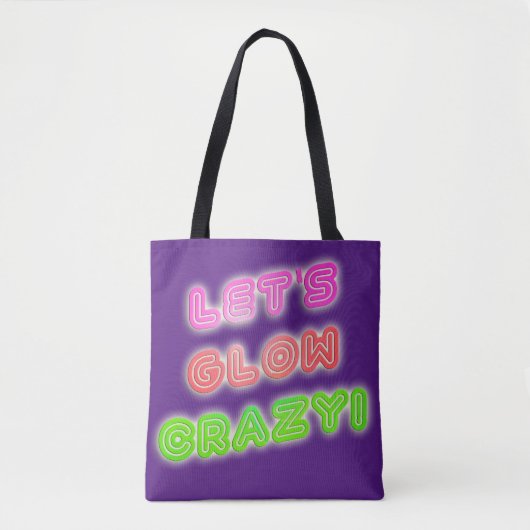 Glow Crazy Cool Neon Shiny Statement Tote Bag (Voorkant)