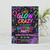 Glow Crazy Girl Verjaardag Kaart (Staand voorkant)