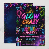 Glow Crazy Girl Verjaardag Kaart (Voorkant / Achterkant)