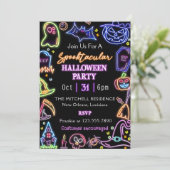 Glow Donker Spookycular Halloween Party Kaart (Staand voorkant)