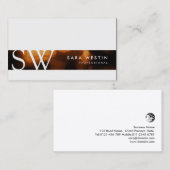 Glow Ember Monogram Modern Chic Visitekaartje (Voorkant / Achterkant)