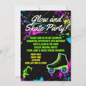 Glow en Schaats Rolschaatsen Kids Verjaardagsfeest Kaart (Voorkant)