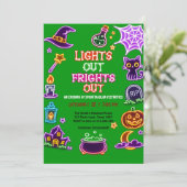 Glow Extravaganza Neon Halloween-feestuitnodiging Kaart (Staand voorkant)