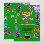 Glow Extravaganza Neon Halloween-feestuitnodiging Kaart (Voorkant / Achterkant)