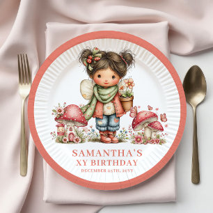 Glow Fairy 6e Verjaardag Blush Roze Papieren Borde Bordje