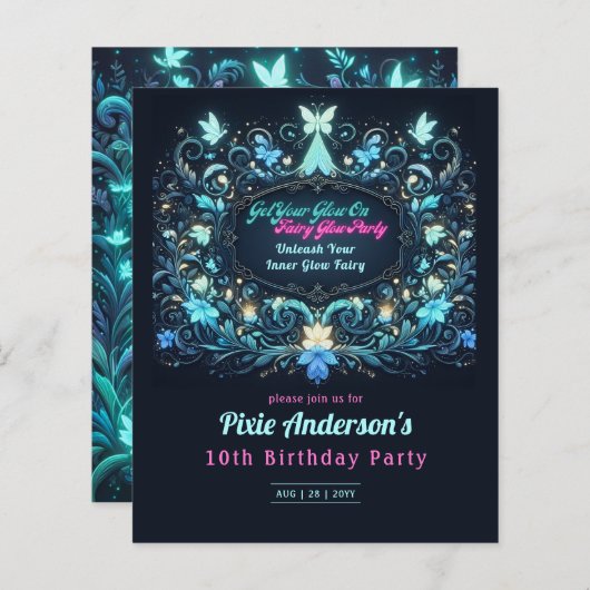 Glow Fairy Feest Thema - Sprookje Na Donker (Voorkant / Achterkant)