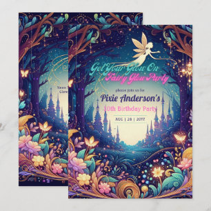 Glow Fairy Party Thema Sprookje Enchanted Forest Kaart