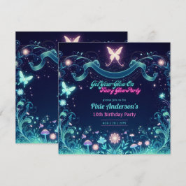 Glow Fairy Party Thema Sprookje Enchanted Forest Kaart