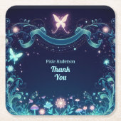 Glow Fairy Party Thema - Sprookje Na Donker Kartonnen Onderzetters (Voorkant)