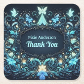 Glow Fairy Party Thema - Sprookje Na Donker Kartonnen Onderzetters (Voorkant)