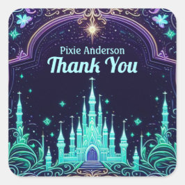 Glow Fairy Party Thema - Sprookje Na Donker Vierkante Sticker